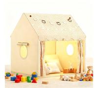 Tienda de juegos para niños Strixorn, tienda de campaña para niños con cadena de luces LED y bandera colorida, tienda para leer y sala de juegos, casa de juegos para niños, decoración para habitación