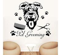 Tienda de mascotas Peluquería canina Pegatinas de pared Arte de vinilo Estampado de mascotas Decoración de la sala de estar Etiqueta de la pared Decoración de la habitación a prueba de agua 57X62cm