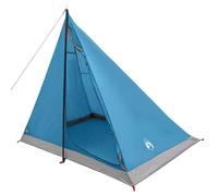 Tienda de mochilero 2-Personas Azul 185T Poliéster con revestimiento de PU | Incluye línea, seis clavijas de tierra, bolsa de transporte, martillo requerido, instrucciones de montaje claras