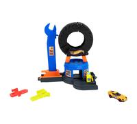 Hot Wheels Juego de pista City Taller de Neumáticos JHL75 — Grúa metálica, 1:64