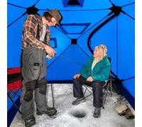 Tienda De Pesca En Hielo Aislada, Chabola Emergente For 3-5 Personas | Con Gran Ventana Transparente Y Apertura De Chimenea, A Prueba De Corrientes De Aire, For Acampar Al Aire Libre