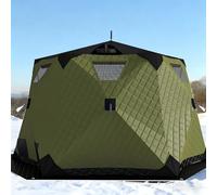 Tienda de pesca en hielo aislada con alfombrilla para el suelo, que incluye cuerdas de anclaje y bolsa de transporte, refugio emergente para pesca en hielo con capacidad para 6-10 personas Green