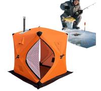 Tienda De Pesca En Hielo Aislada, con Apertura De Chimenea | 2 Puertas , Aislamiento De Triple Capa, Aislamiento De Triple Capa For 3-4 Personas For Actividades En La Nieve