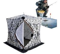 Tienda De Pesca En Hielo Aislada, con Apertura De Chimenea | 2 Puertas , Aislamiento De Triple Capa, Aislamiento De Triple Capa For 3-4 Personas For Actividades En La Nieve