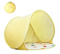 Tienda De Playa Para BebéS,Carpa Pop Up Con ProteccióN UV,Imprescindible Y PortáTil,Cabana Toldo BebéS,Refugio Sombra PortáTil,Ligera Plegable Juegos En La Playa,El Parque O El JardíN(145*145*110cm,Ye