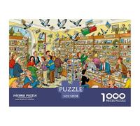 Tienda de Postales abarrotada Puzzle De Madera Impermeable Puzzles De 1000 Piezas Regalos para Adultos Imposible Rompecabezas Decoración del Hogar