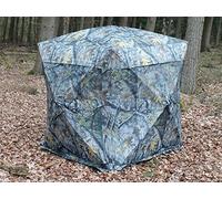 Tienda de Quick Up de camuflaje de bosque aspecto - 140 x 140 cm, con ventanas grandes y moscas barandillas para 2 personas