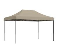 Tienda de recepción plegable, color topo, 440 x 292 x 315 cm | Tela Oxford,revestimiento de PVC,estructura de acero termolacado,pop-up,uso residencial diario al aire libre