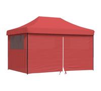 Tienda de Recepción Plegable Escamotable con 4 paredes laterales | Tela Oxford revestimiento de PVC, ventanas transparentes, cremallera, acero termolacado, uso residencial al aire libre
