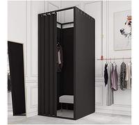 Tienda de Ropa Probador, Probador, Tienda de Ropa Vestuario portátil, Separador de ambientes con Tela de Cortina y Soporte Cuadrado Vestidor de Oficina Ahorre Espacio, 12 Colores,