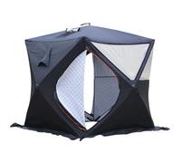 Tienda de Sauna Negra de Ventana Grande, Carpa de Pesca de Hielo aislada con ventilación de Chimenea, Refugio de Pesca de Hielo de colegas emergentes, Carpa Impermeable y a Prueba de Viento, Refugio
