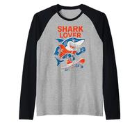 Tienda de surf para hombre Shark Lover Cool Ocean Enthusiast Camiseta Manga Raglan