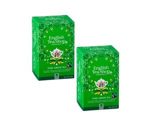 Tienda de té inglés | Té verde orgánico puro de comercio justo | Té Verde en Saquitos - 40 Bolsitas (80 Gr) | Bolsitas de té verde