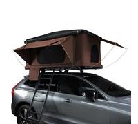 Tienda de Techo para Coche Marrón para 2-3 Personas - Resistente al agua 3000mm - Escalera Telescópica - Colchón de 5.5 cm - Anti-Condensación - Red de Almacenamiento y linterna solar GRATIS