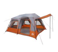 Tienda directa 8-Personas Gris y Naranja Poliéster 185T con bolsa de | 8 personas, gris y naranja, poliéster 185T, revestimiento de PU, marco de fibra de vidrio, 8 cuerdas, 14 clavijas de tierra