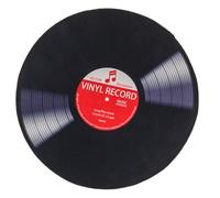 TIENDA EURASIA - Alfombras de Habitación | Alfombra Redonda Decorativa | Diseño Disco Vinilo Rojo | Base de Goma Antideslizante | Ø 60 cm