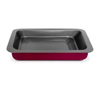 TIENDA EURASIA - Bandeja para Horno, Rectangular, de Acero con Recubrimiento Antiadherente, Color Burdeos, de Distintos Tamaños, para Hornear y Asar hasta 250º C (C/Alas 42x32x5,5 cm)