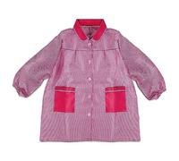 TIENDA EURASIA® Bata Escolar Infantil - Babi Escolar con Botones Estampado a Cuadros - Cuello y Bolsillos a Juego - Disponible en Colores y Medidas Diferentes (FR/ES, Edad, 2 años, Regular, Rojo)