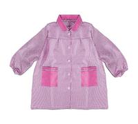 TIENDA EURASIA - Bata Escolar Infantil | Estampados a Cuadros | Babi Escolar | Algodón y Poliéster | Cuello y Bolsillos a Juego | 4 Colores | 1 a 6 Años (FR/ES, Edad, 3 años, Regular, Rosa)