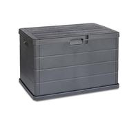 TIENDA EURASIA - Baul Almacenaje Exterior | Color Antracita | Material Polipropileno (PP) | Arcon Jardin Exterior | Tapa con Cerradura | Capacidad 170 y 340 Litros (78 x 55 x 52 cm - 170 Litros)