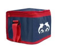 TIENDA EURASIA - Bolsa Termica Porta Alimentos | Bolsa Nevera | Azul y Rojo | Material Poliéster y Aluminio | Correa Ajustable | Aislamiento Térmico | Cremallera Resistente (4 Litros 13,5x20,5x14 cm)