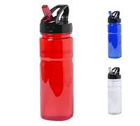 TIENDA EURASIA® Botella de Agua, 650 ml, Tapon a Rosca con Asa de Transporte y Dispensador Abatible, Bidon para Ciclismo, Camping, Gimnasio, Oficina, Color Rojo