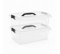 TIENDA EURASIA - Cajas Almacenaje Plastico | Pack 2 Uds | Plástico PP | Cierres Herméticos a Presión | 19.5x28x17 cm, 26x36x15 cm, 24x34x21 cm, 30x42x17 cm, 30x42x24 cm y 36x42x25 cm (12.6 Litros)