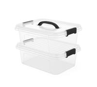 TIENDA EURASIA - Cajas Almacenaje Plastico | Pack 2 Uds | Plástico PP | Cierres Herméticos a Presión | 19.5x28x17 cm, 26x36x15 cm, 24x34x21 cm, 30x42x17 cm, 30x42x24 cm y 36x42x25 cm (24 Litros)