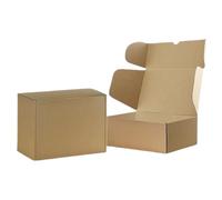 TIENDA EURASIA® Cajas de Carton para Envios - Pack 5 Cajas Automontables - Ideal para Envios o Preparacion de Pedidos - Incluyen Solapas Laterales para un Mejor Cierre (228 x 151 x 96 mm)