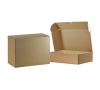 TIENDA EURASIA® Cajas de Carton para Envios - Pack 5 Cajas Automontables - Ideal para Envios o Preparacion de Pedidos - Incluyen Solapas Laterales para un Mejor Cierre (415 x 291 x 100 mm)