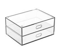 TIENDA EURASIA - Cajonera, Cajonera Plástico Transparente, Organizador de Escritorio Modular, Cajonera Escritorio de Plastico, Util Cajonera Oficina, Baño (2 cajones, 23 x 17 x 11 cm)