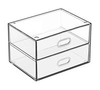 TIENDA EURASIA - Cajonera, Cajonera Plástico Transparente, Organizador de Escritorio Modular, Cajonera Escritorio de Plastico, Util Cajonera Oficina, Baño (2 cajones, 17 x 13 x 11 cm)