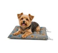 TIENDA EURASIA - Cama de Viaje Enrollable para Perros | Diseño Camino de Santiago | Asas Elásticas | Algodón y Poliéster | Multicolor | Razas Pequeñas, Medianas, Grandes y XL (Pequeño 60x50 cm)