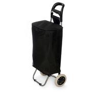 TIENDA EURASIA - Carro de la Compra | Térmico | Material Bolsa: PVC + Poliéster + Aluminio + Carro: Metal + PP | Color Negro | Medidas 34.5x28x94 cm | con 2 Ruedas
