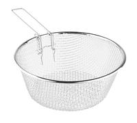 TIENDA EURASIA - Cestillo Freidor, con Asa Abatible para Mejor Almacenaje, Forma Redonda, de Acero Inoxidable, Color Plata, de Distintos Tamaños, para Freir y Cocinar (24 cm)
