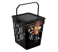 TIENDA EURASIA - Cubo Aireado de Plástico Resistente y Fácil Limpieza | Capacidad 10 Litros | Sistema de Seguridad en Asa | Ideal para Cápsulas de Café, Negro, Tamaño 23x25x29 cm