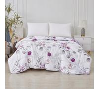 TIENDA EURASIA - Edredón Nórdico Reversible | Estampado Bicolor | 100% Relleno de Fibra Siliconada | Tacto Suave y Confortable de Microfibra 300g/m2 (Lila, Cama 135/150 220x240 cm)