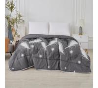 TIENDA EURASIA - Edredón Nórdico Reversible | Estampado Bicolor | 100% Relleno de Fibra Siliconada | Tacto Suave y Confortable de Microfibra 300g/m2 (Antracita, Cama 90/105 180x220 cm)