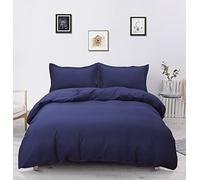 TIENDA EURASIA® Fundas Nordicas - Juego 3 Piezas - Funda Nordica Cama 90 Colores Lisos - 100% Poliester (Azul, Cama 90 / 150x220 cm)