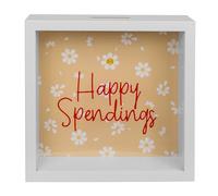 TIENDA EURASIA - Huchas de Madera | Forma Cuadrado | Medidas Aprox. 20x5x20 cm | Madera y Acrílico Transparente | Huchas Originales para Adultos (Happy Spendings)