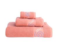 TIENDA EURASIA - Juego de Toallas de Baño | 3 Piezas| Medidas 30x50 cm 50x100 cm y 100x150 cm | Modelo Formentera | Lavable a máquina a 40°C | 500 g de 100% Algodón (Rosa)