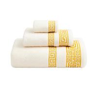 TIENDA EURASIA - Juego de Toallas de Baño | 3 Piezas| Medidas 30x50 cm 50x100 cm y 100x150 cm | Modelo Mallorca | Lavable a máquina a 40°C | 500 g de 100% Algodón (Blanco)