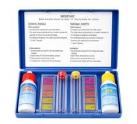 TIENDA EURASIA - Kit Test para Piscinas con Estuche | Medidor de Cloro y pH | Analizador de Agua Manual | Control Rápido y Preciso | Pack 6 Piezas | Accesorio Esencial para Mantenimiento de Piscinas