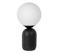 TIENDA EURASIA - Lámpara de Mesa Diseño Bola | Cerámica | Bombilla no Incluida, Colores Neutros | Cable e Interruptor | 15x15x28,5 cm | Máx 40W 220v-240v | Dormitorio o Salón (Bola Negro)
