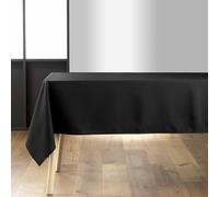 TIENDA EURASIA - Manteles de Mesa | Material Poliéster | Estampado Liso Essentiel | Diseño Clásico y Atemporal | Rectangular | Lavable a Máquina Máximo 30º (Negro, 140 x 250 cm)