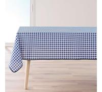 TIENDA EURASIA - Manteles de Mesa | Material Poliéster Hilos Teñidos | Estampado Cuadros Vicky | Diseño Clásico y Atemporal | Lavable a Máquina 30º | Forma Rectangular o Cuadrado (Azul, 150x200 cm)