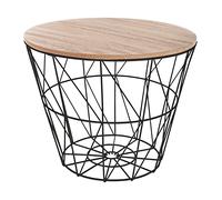 TIENDA EURASIA Mesa Auxiliar Nordica - Mesas Auxiliares de Centro - Estructura Metalica y Tapa de Madera Extraible - Ideal para Combinar en Salones y Dormitorios (D 38 x H 30,5 cm, Black)