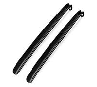 TIENDA EURASIA - Pack de 2 Calzador de Zapatos Largo | Material Polipropileno PP | Color Negro | Medidas 43 cm de Longitud | para todo tipo de Zapatos | Mango Cómodo