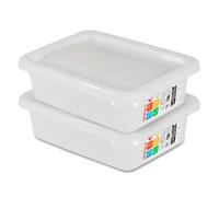 TIENDA EURASIA - Pack de 2 Recipientes Herméticos con Tapa | Almacenaje para Alimentos | Material: Plástico | Lavables y Reutilizables | Libres de BPA | Apilables (1.2 Litros)