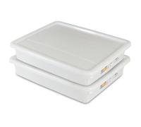 TIENDA EURASIA - Pack de 2 Recipientes Herméticos con Tapa | Almacenaje para Alimentos | Material: Plástico | Lavables y Reutilizables | Libres de BPA | Apilables (15 Litros)